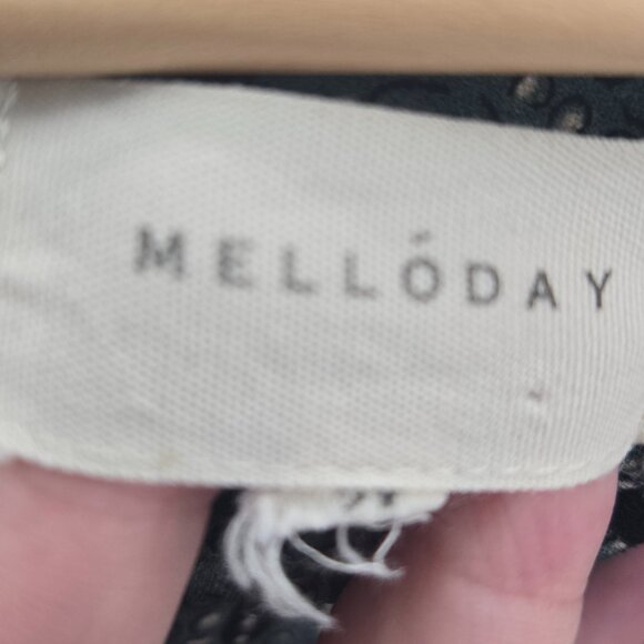 Melloday Green Black Dark Floral Puff Sleeves Long Sleeve Blouse Size 2x - Picture 9 of 11